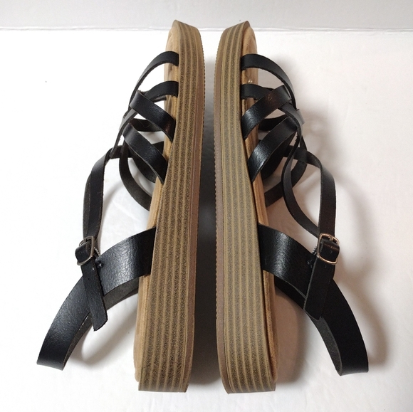 Shimmer by EDL women's Delilah Strappy Toe Slingback Sandals Size 8.5 Black - Picture 6 of 10